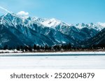 Twin Lakes Leadville Colorado Frozen Lake with Mountians