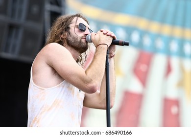 TWIN LAKES, WI- JUL 22: Ryan Hurd Performs During Country Thunder Music Festival On July 22, 2017 In Twin Lakes, Wisconsin.