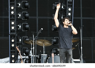 TWIN LAKES, WI- JUL 22: Morgan Evans Performs During Country Thunder Music Festival On July 22, 2017 In Twin Lakes, Wisconsin.