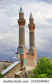 Twin minarets madrasah in Sivas - Sivas a major historical tourist magnet city with major monuments from seljuk state era  - Shutterstock ID 2193249041