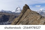 Twin peaks of Matterhorn and Riffelhorn in the Swiss Apls