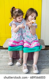 Twin Sisters Think About Sharing An Ice Cream But One Is Not Happy!