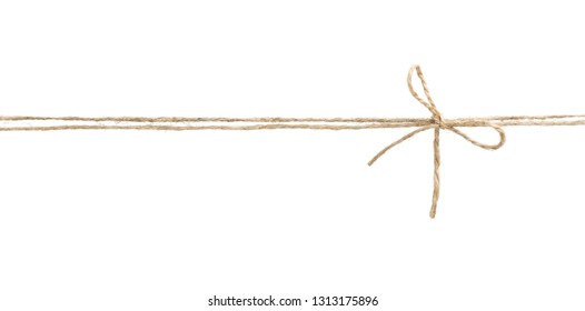 Twine Rope With Bow Isolated.Package Decor.