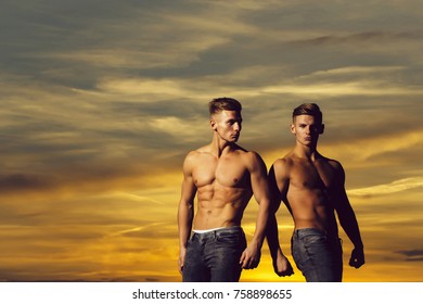 Macho Men Muscular Athletes Bodybuilders Naked Stock Photo Edit Now