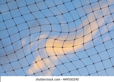 Twirl Bird Net And Cloud Over Blue Sky Background 