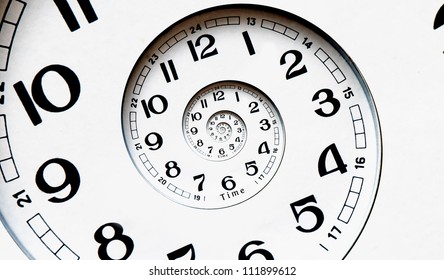 Twisted Clock Face. Time Concept