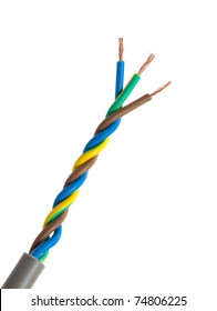 Twisted Color Wire Isolated On A White