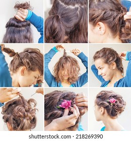 Easy Updos For Short Curly Hair Images Stock Photos