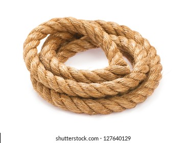 Twisted Thick Rope On White