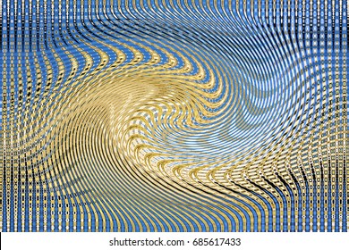 Twisting. Abstract circular pattern background, yellow, green and blue.