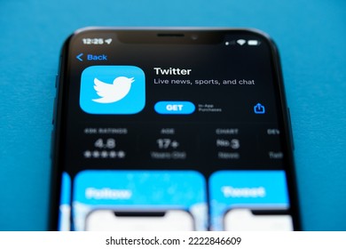 Twitter App On Smartphone Screen. Popular Social Network Twitter Application User Download Update For Apple IPhone. Twitter Company Blue Bird Logo. Twitter New Updates.
11.01.2022 Kyiv Ukraine