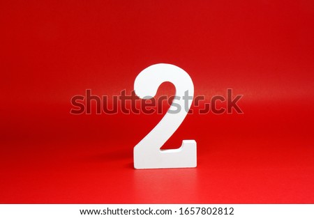 Two ( 2 ) Percentage Isolated Red  Background with Copy Space - Discount 2% Safe Price Business finance promotion - benefit stable  Concept - number object