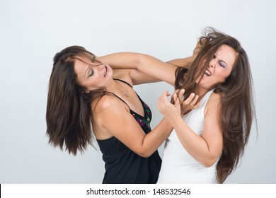 Two Adult Women Fighting And Pulling Hair