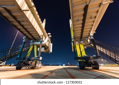 Two Aerobridge At Night