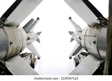 Two Air Force Missiles Isolated On White Background