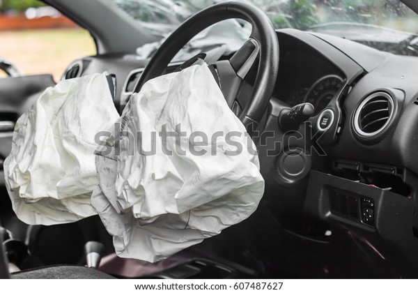 two
airbag exploded at a car accident,Car Crash air
bag