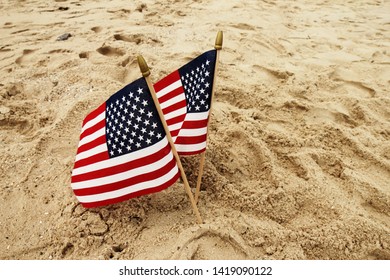 Two American Flags Sand Stock Photo 1419090122 | Shutterstock