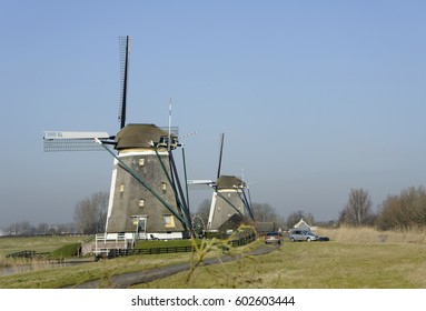 Two ancient windmills 