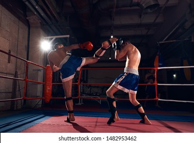 Hispanic Mma Fighter Practicing Some Kicks Stock Photo 150793634 ...