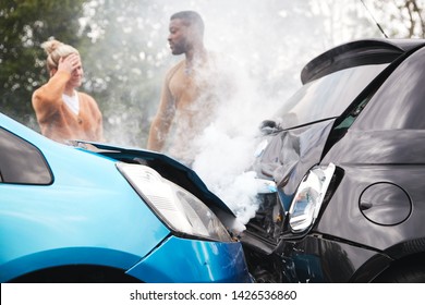 Two Angry Motorists Arguing Over Responsibility For Car Accident - Shutterstock ID 1426536860