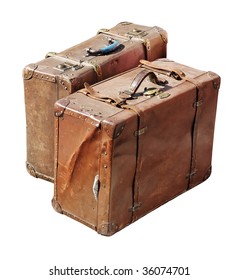 antique suitcases and trunks