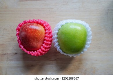 
Two apples on the table.