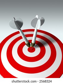 Two Arrows On Red Target - Business Concept