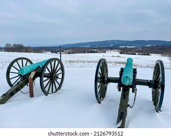 Two Artillery Standing In A Fort Pillow State Historic Park