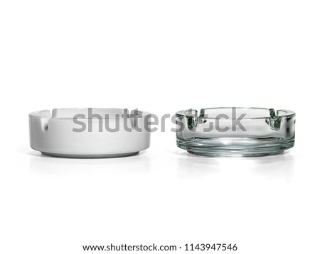 Two ashtrays isolated on white background