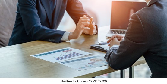 Two asian businessman meeting in the office. Business negotiation. Business appointment. - Shutterstock ID 1953429700