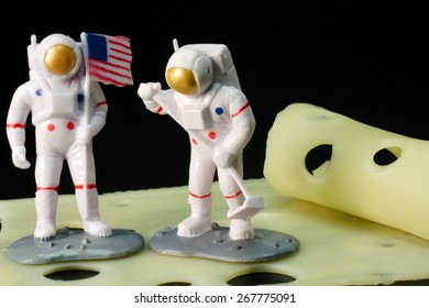 Two Astronauts On Swiss Cheese