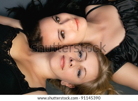 loving girls relax together. family LGBT couple