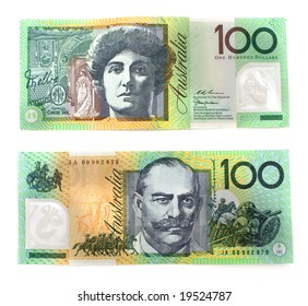 Two Australian One Hundred Dollar Banknotes