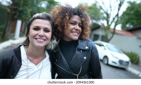 Two Authentic Women Laughing And Smiling Together, Genuine Real Life People Laugh And Authentic Women Laughing And Smiling Together, Genuine Real Life People Laugh And Smile