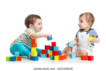 baby playing with blocks