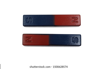 Two Bar Magnet On White Background