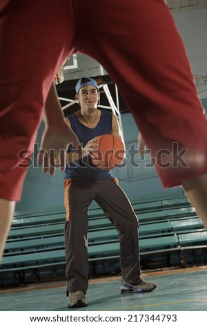 Similar – Image, Stock Photo man playing basketball shadow silhouette in the street