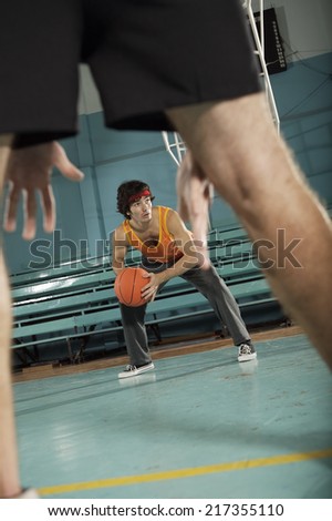 Similar – Image, Stock Photo man playing basketball shadow silhouette in the street