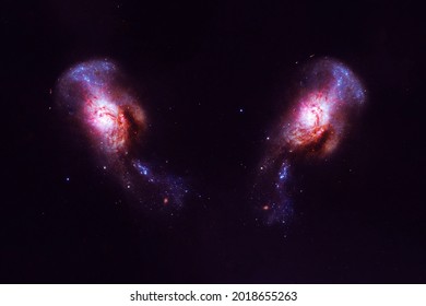 Two beautiful galaxies. Elements of this image were furnished by NASA. High quality photo