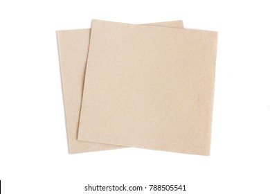 two beige paper napkin
