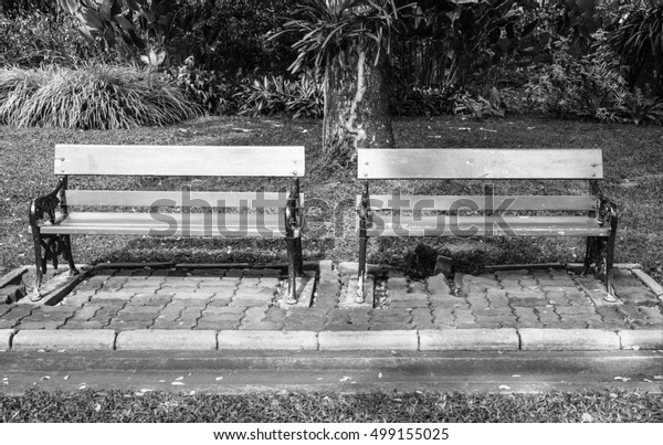 Two Bench Seat Wood Old On Stock Photo Edit Now 499155025