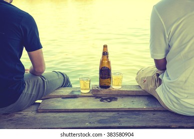 Two Best Friends Drinking Beer