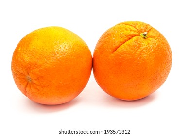 Two big oranges isolated on white - Shutterstock ID 193571312