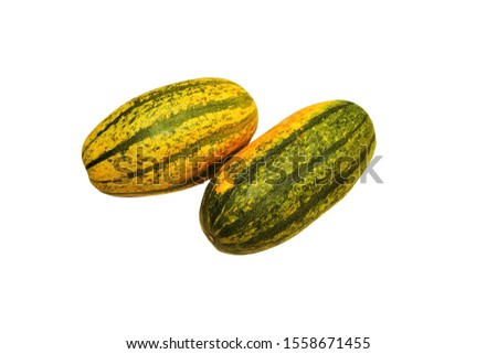Two big spaghetti squash isolated on white background  