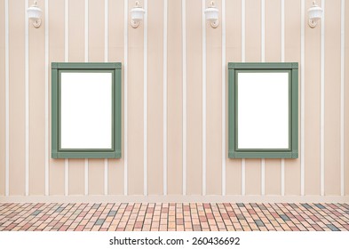 Two Blank Billboard Or Photo Frame On Stone Wall Background