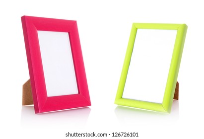 Two Blank Contemporary Desktop Picture Frame Isolated On White