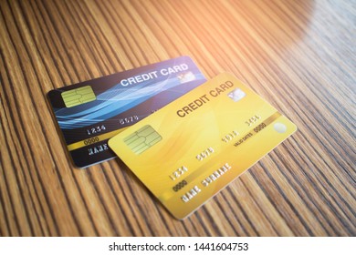 Two Blank Credit Card On Table