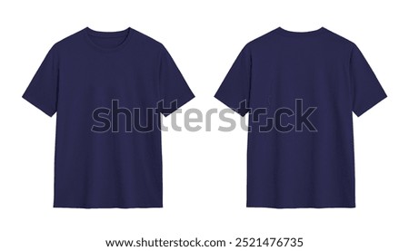 Two blank navy blue t shirts for mockup and design purposes