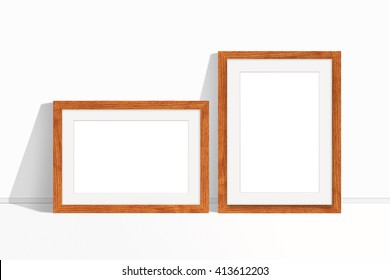 Two Blank Photo Frames, Wooden Design