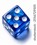 two blue dices on white background for design purpose